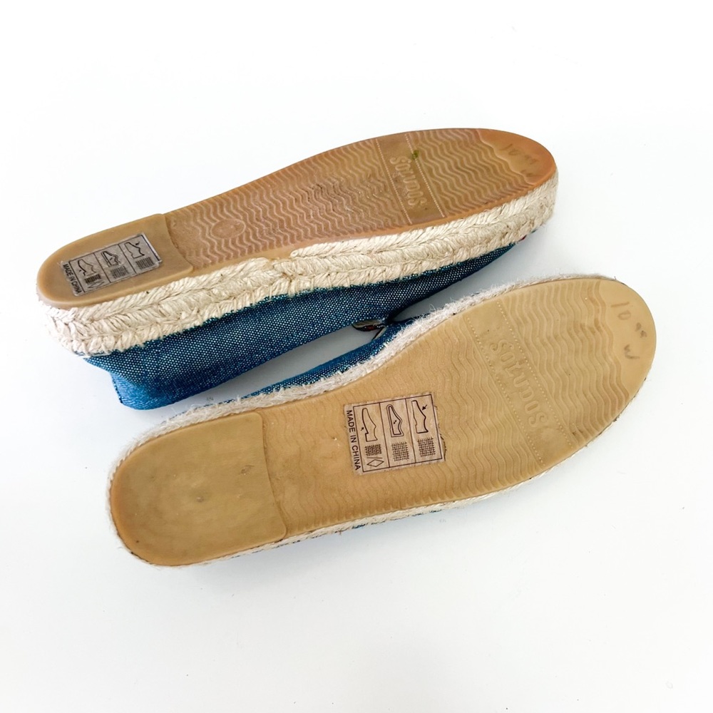 Soludos Denim Aztec Canvas Platform Espadrille Sl… - image 4